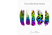 Neon Safari Brush Strokes Clipart, an Animal Illustration by Creative Matrix82 (Thumbnail 3 of 5)