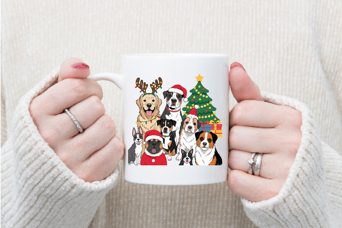 Christmas Dog png, an Illustration by Watercolor design (Photo 6 of 6)