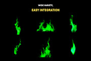 90+ Green Fire Overlay Effects, an Object Graphic by Mikel Blazgad (Thumbnail 3 of 10)
