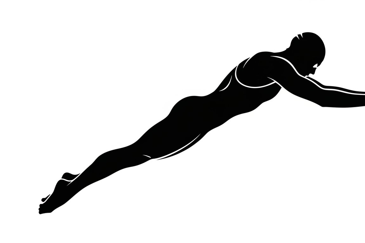 A dynamic Swimming Action Silhouette, an Illustration by Amazin_art (Photo 6 of 31)
