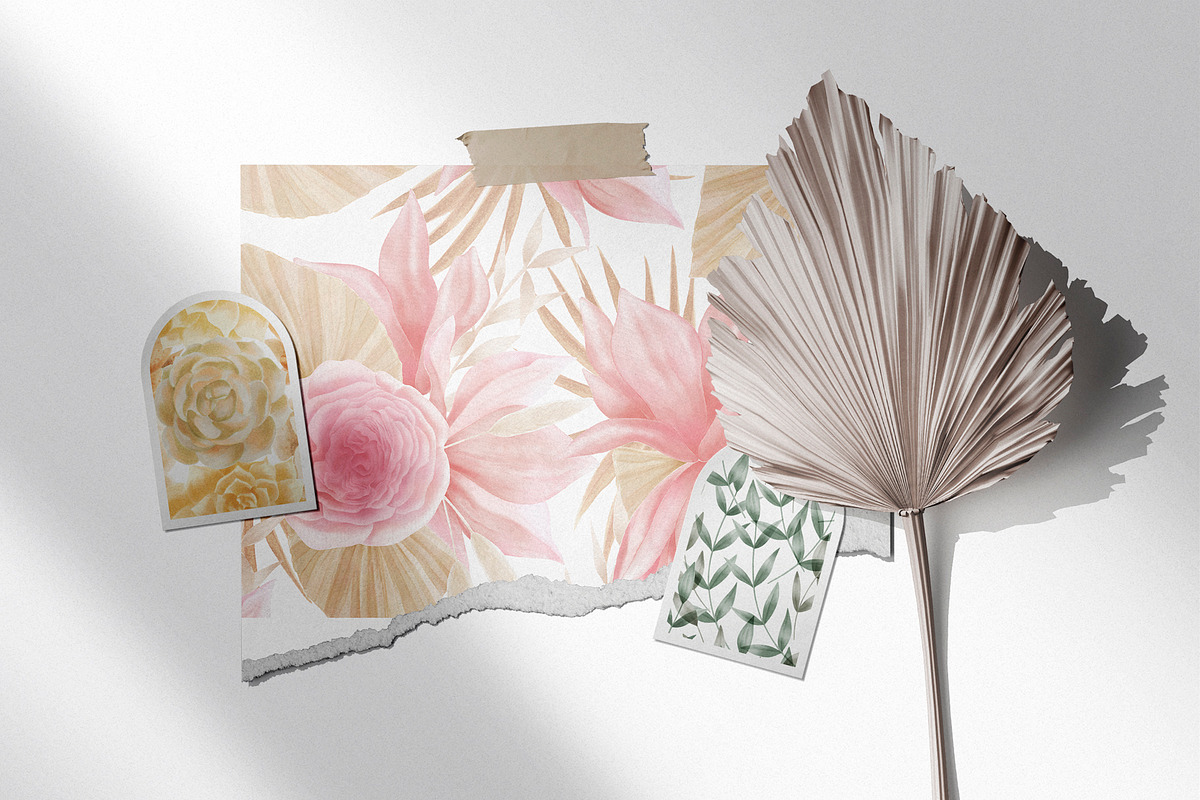 Boho watercolor seamless pattern, a Pattern Graphic by mila_leev (Photo 9 of 10)