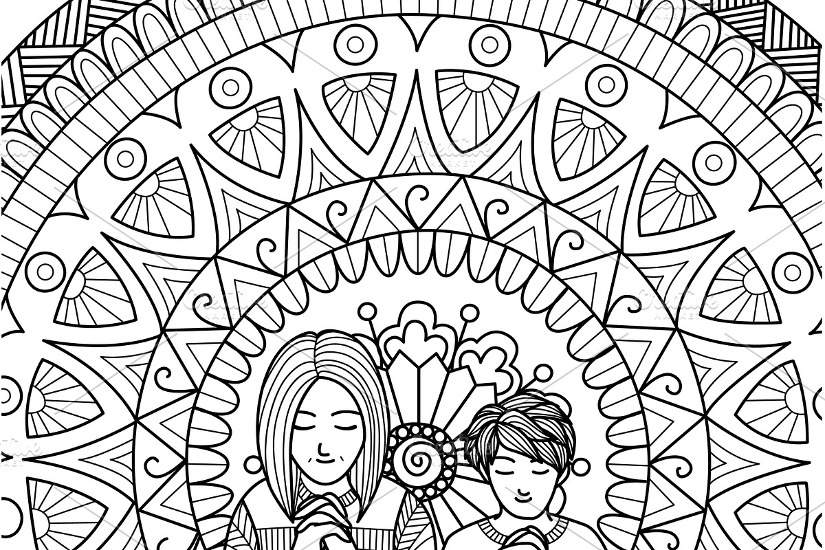 11 Mother's day coloring book page, an Illustration by Somjai King (Photo 9 of 13)