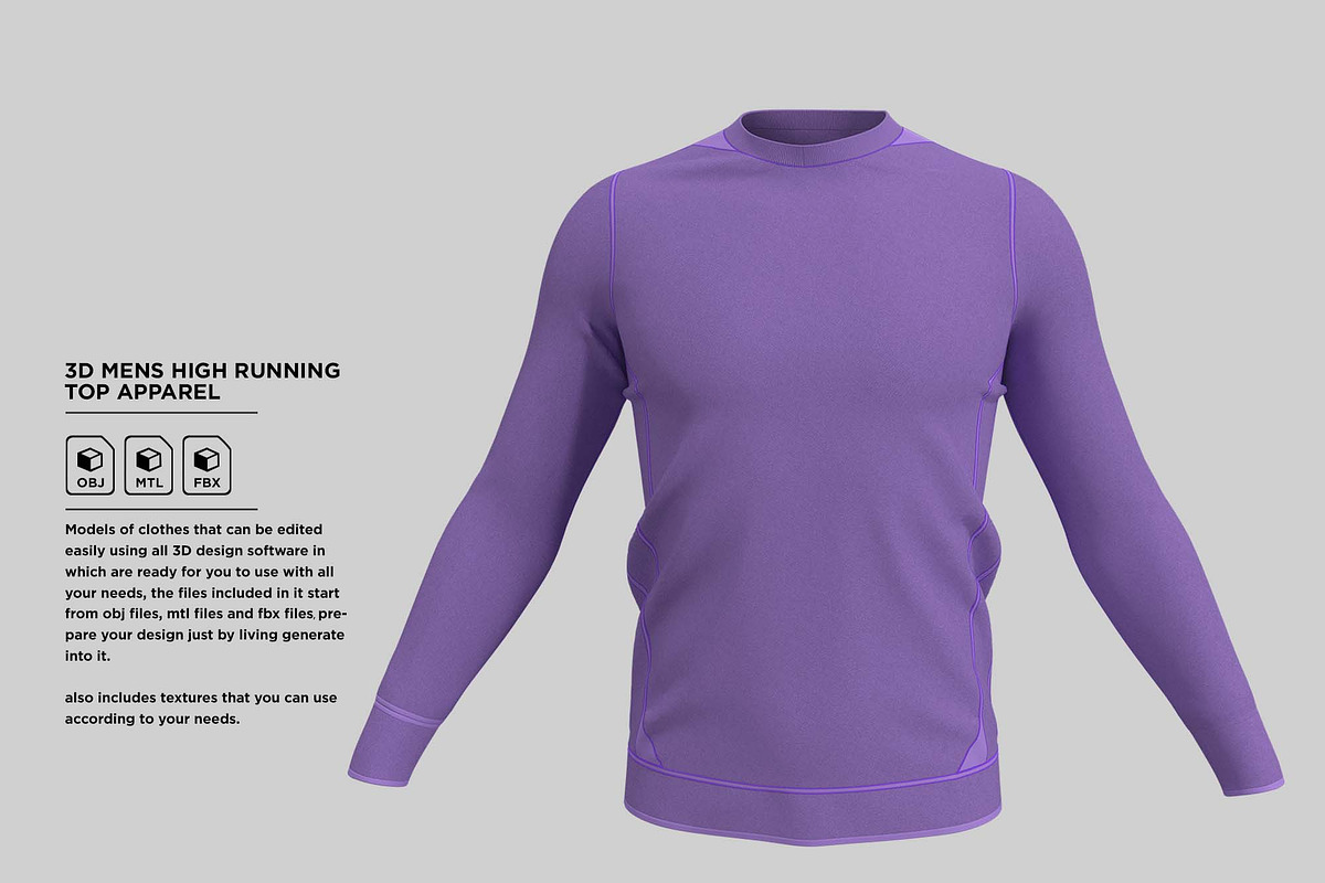 Mens High Running Top, an Object 3D Model by 3D Resource (Photo 1 of 4)