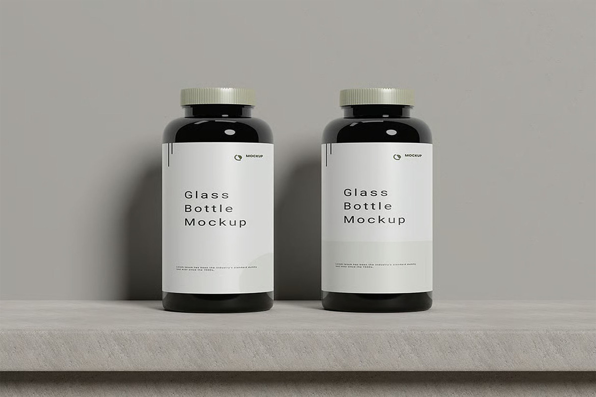Glass Bottle Mockup, a Packaging Mockup by zpackcreative (Photo 2 of 5)