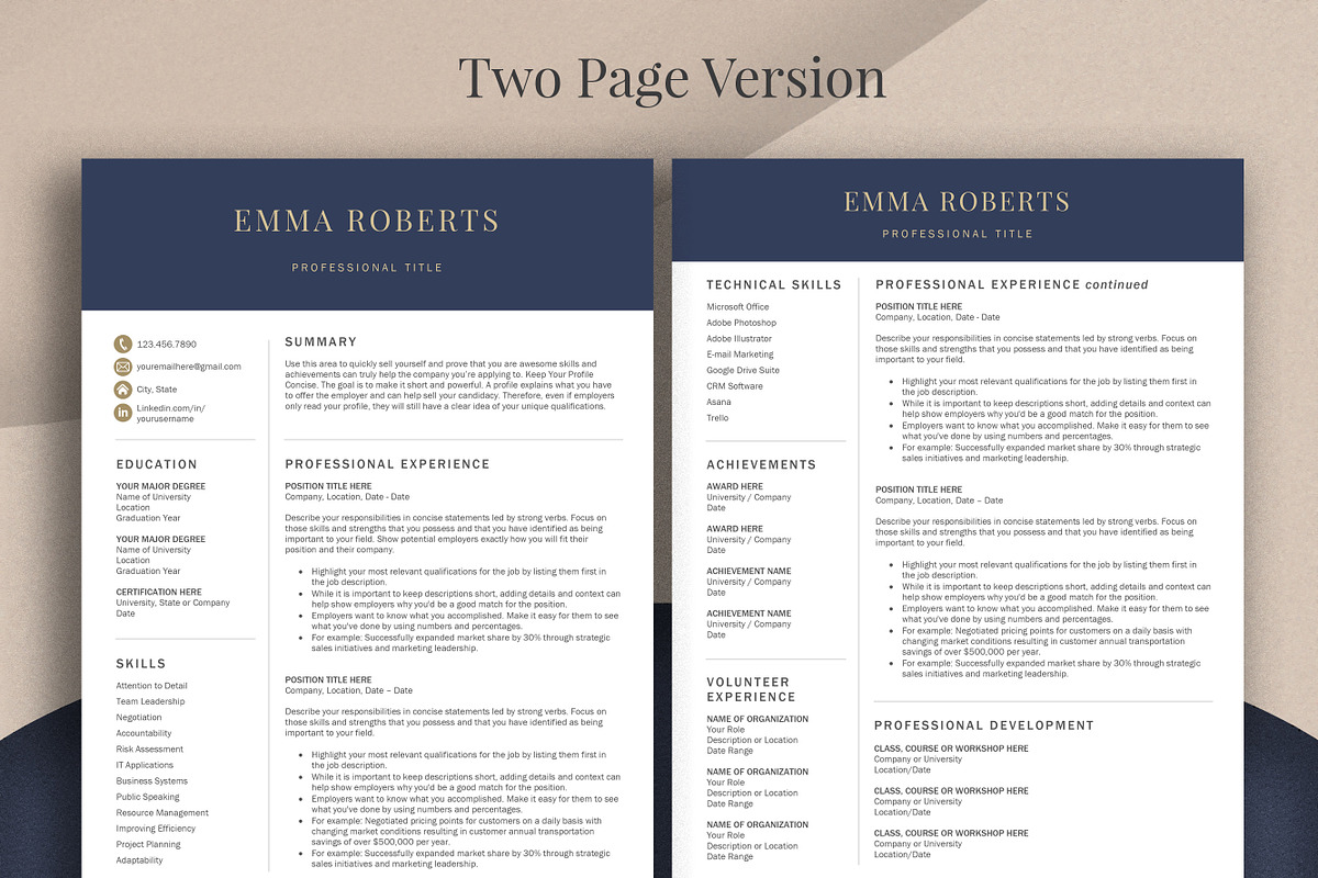 Executive Resume Cv Template, a Resume Template by Klamp Studio (Photo 3 of 10)