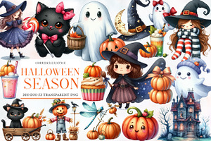 Halloween Season Clipart Bundle, an Illustration by Designworld