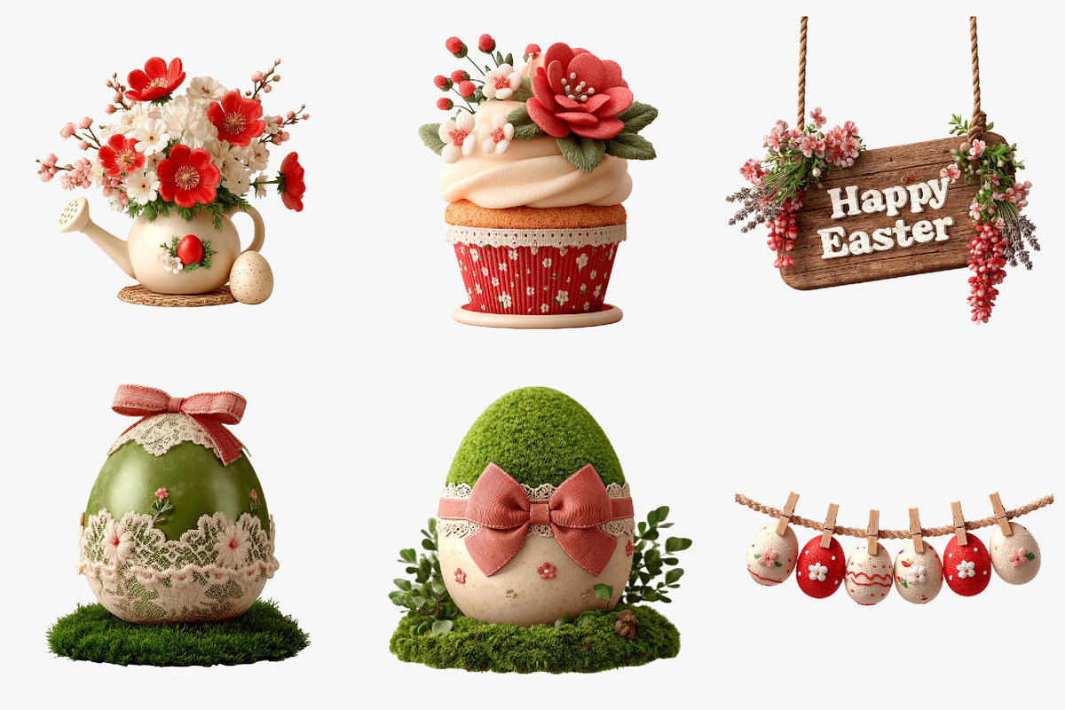 Cottagecore Spring Easter Png Set, an Illustration by CreationArt (Photo 3 of 6)