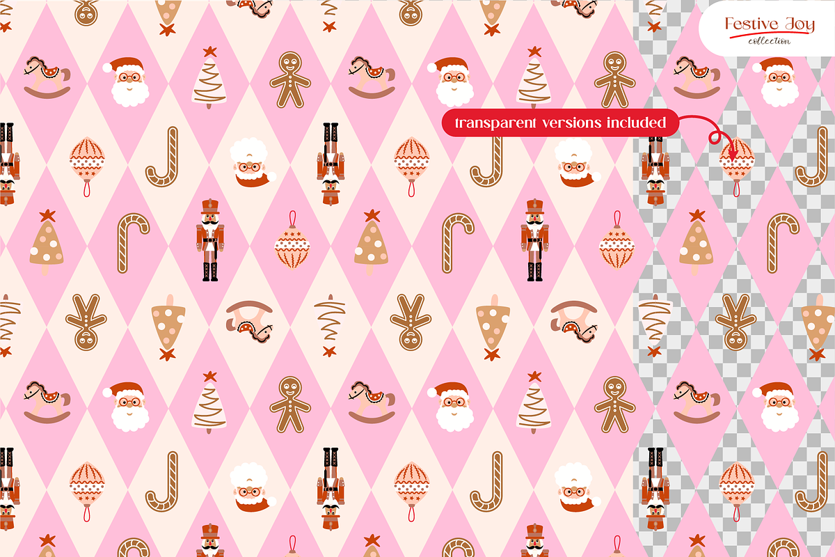 Festive Joy - Seamless Patterns, a Pattern Graphic by InaCorart (Photo 3 of 7)