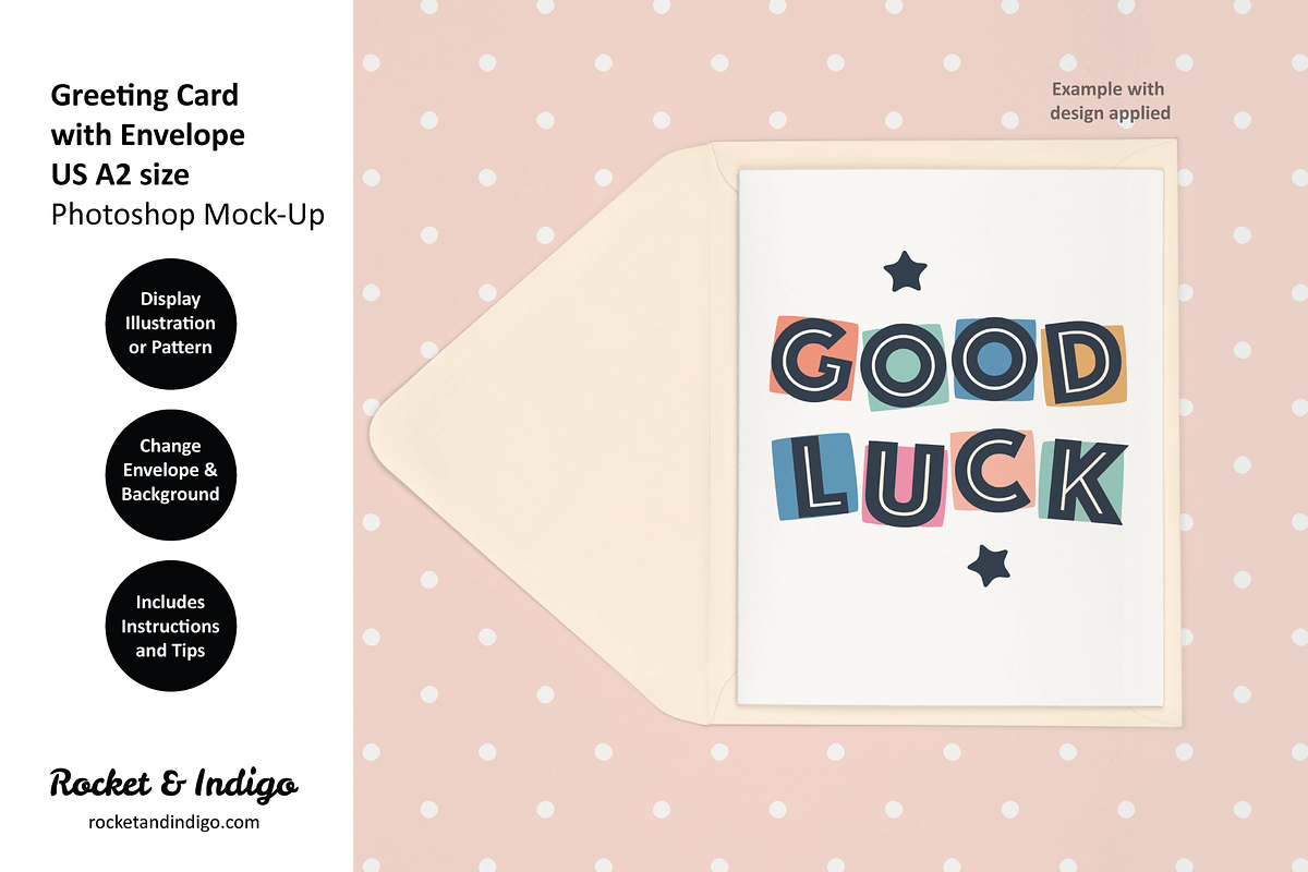 US A2 Card + Envelope PS Mockup, a Merchandise Mockup by Rocket & Indigo (Photo 4 of 7)