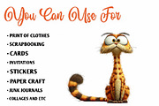 Quirky Cat Clipart PNG, a Seasonal Illustration by CreationArt (Thumbnail 5 of 7)