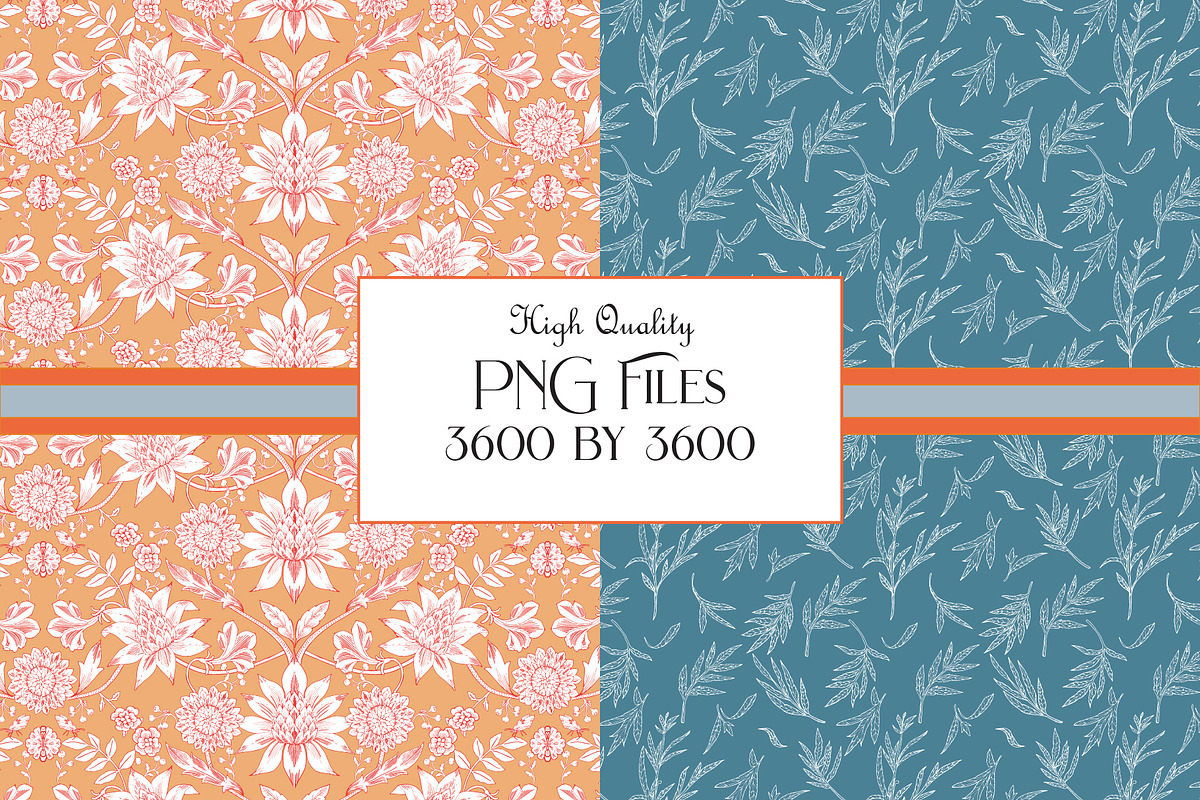 Orange Blue Morris Repeat Pattern, a Pattern Graphic by RachelStudio (Photo 4 of 5)