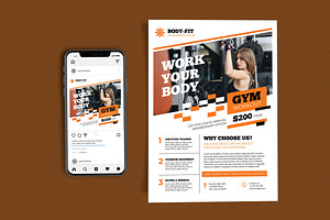 Gym Workout Program, a Flyer Template by Me55enjah Design