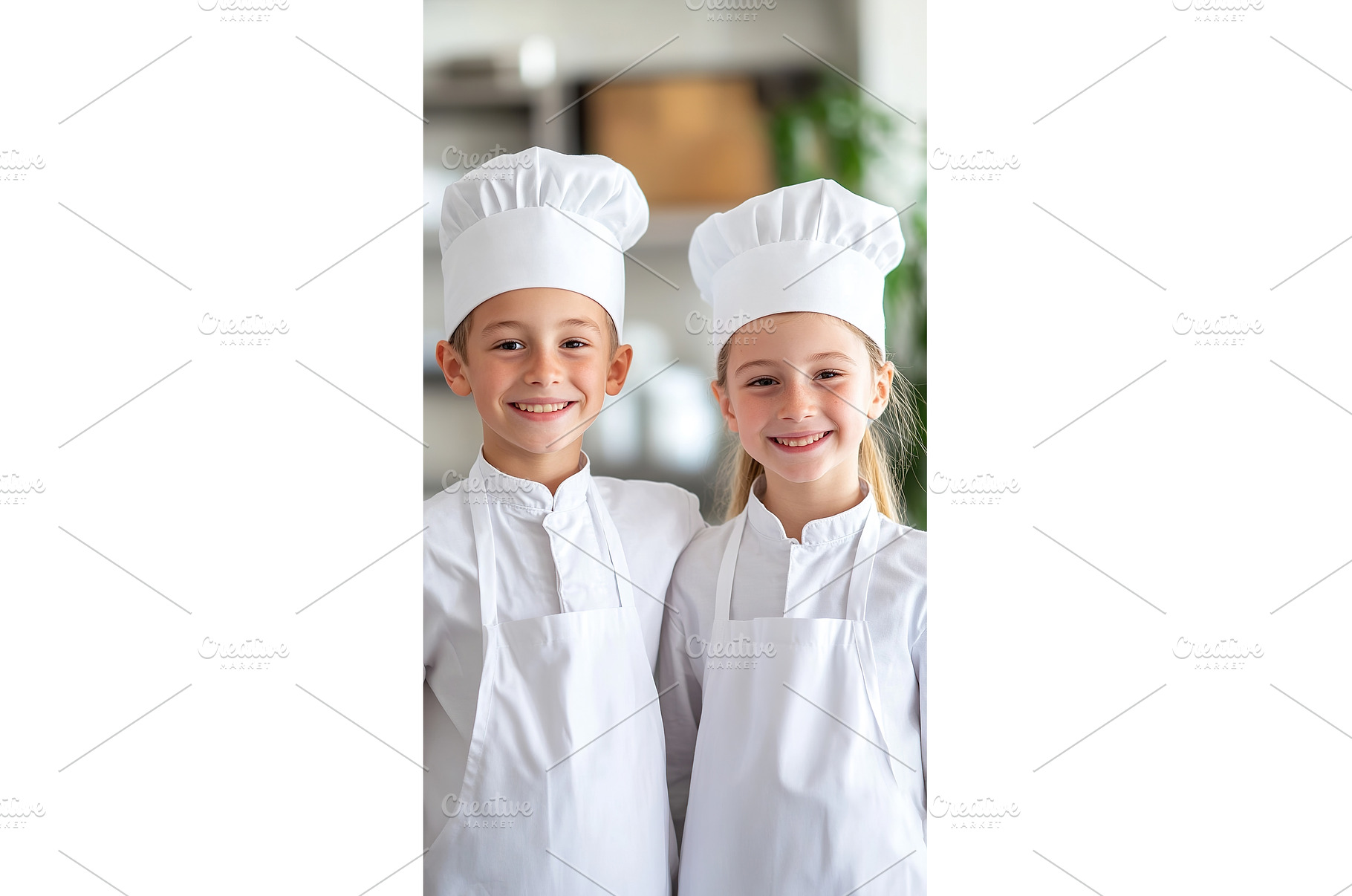 Young Boy and Girl Wearing Chef Hats, a School & Education Photo by Lermont51