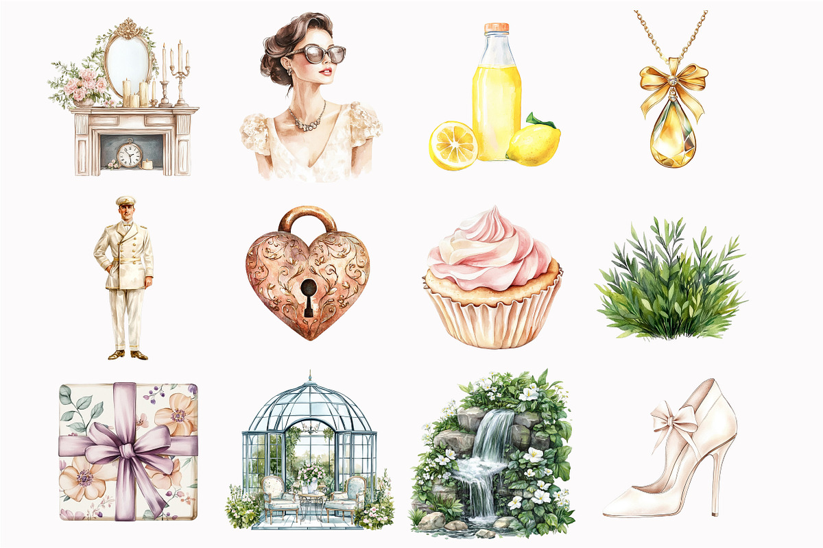 Watercolor Summer Château Clipart, an Illustration by Design Market (Photo 4 of 5)