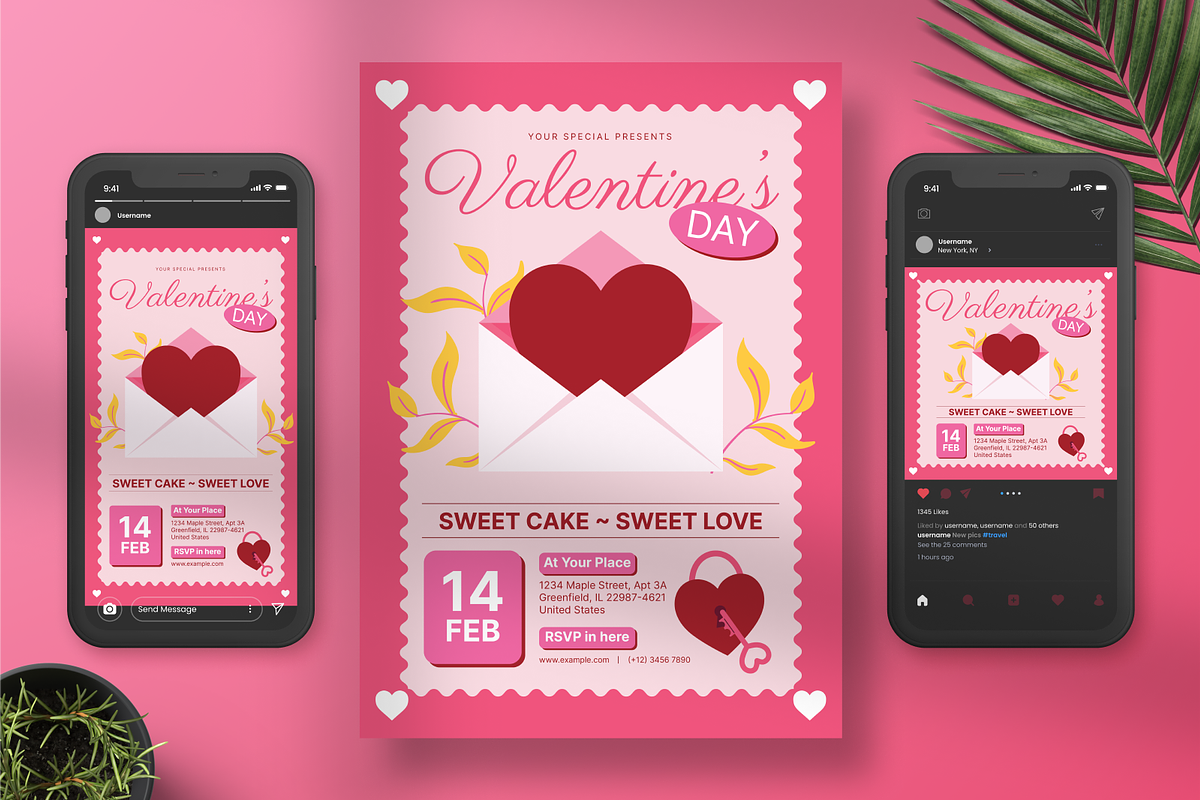 Pink Valentine Flyer, a Flyer Template by Annora Studio (Photo 6 of 6)