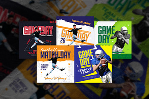 Match day social media flyers, a Social Media Template by Tanmoy Topu