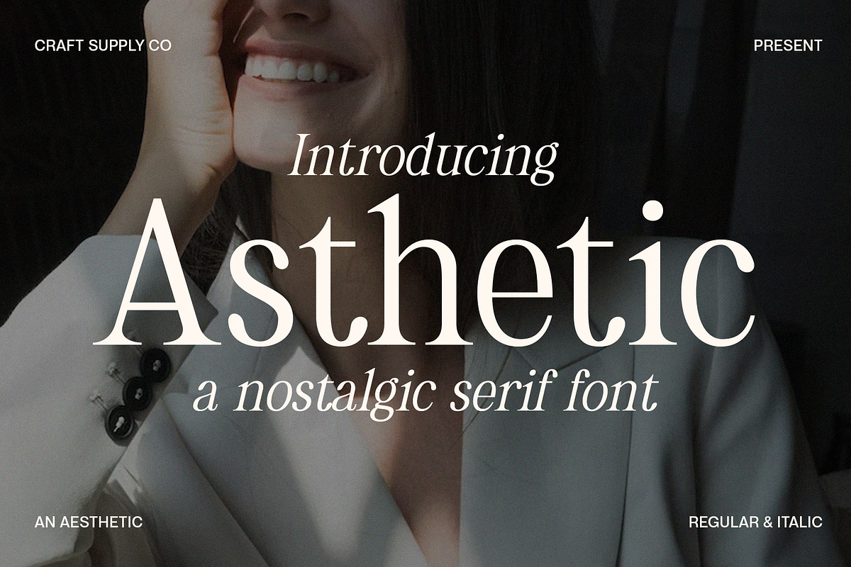 Asthetic - Nostalgic Serif Font, a Serif Font by Craft Supply Co. (Photo 1 of 8)