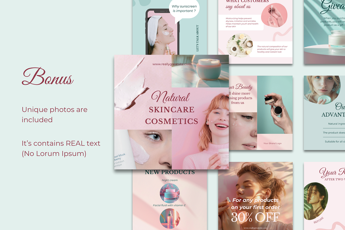 Cosmetics Brand Instagram Templates, a Social Media Template by Ollyta May (Photo 7 of 8)