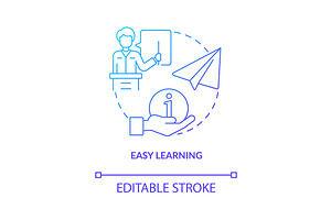 Easy Learning Gradient Concept Icon