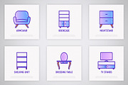 Furniture | 16 Thin Line Icons Set, an Outline Icon by Alex Blogoodf (Thumbnail 6 of 11)