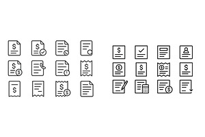 Collection of simple line icons, a Finance Illustration by ZinetroN