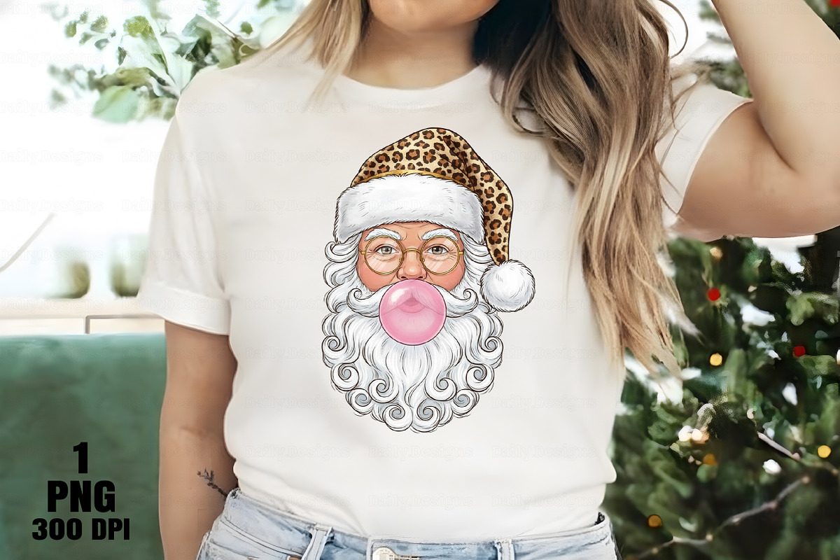 Glitter Leopard Bubblegum Santa Xmas, an Illustration by Daily.Designs (Photo 4 of 10)