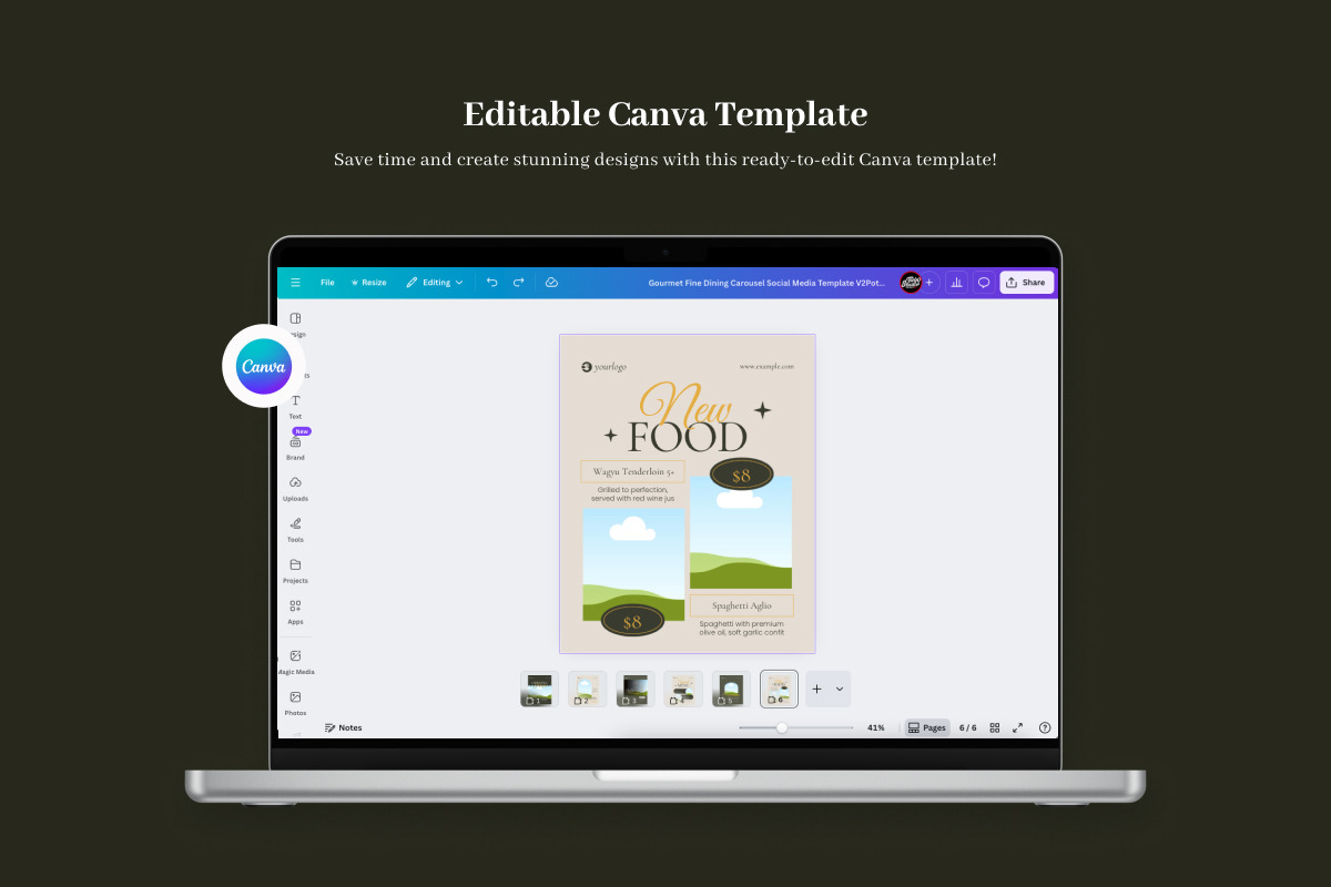 Restaurant Editorial Carousel Post, a Social Media Template by twinstd (Photo 3 of 5)