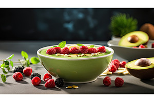 smoothie dish avocado background ai, a Background Photo by pikepicture