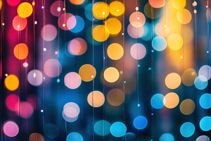 Vibrant LED lights create a dazzling, a Photo by Iftikhar Alam