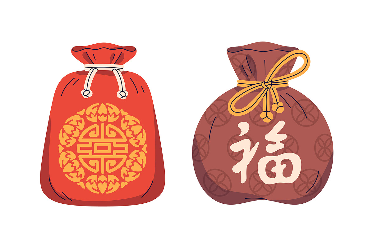 Lucky bags for Chinese holiday set, an Object Illustration by Good Studio (Photo 2 of 6)