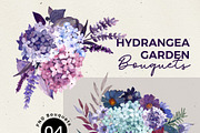 Hydrangea Bouquets Watercolor PNG, an Object Illustration by Mia Digital (Thumbnail 3 of 6)