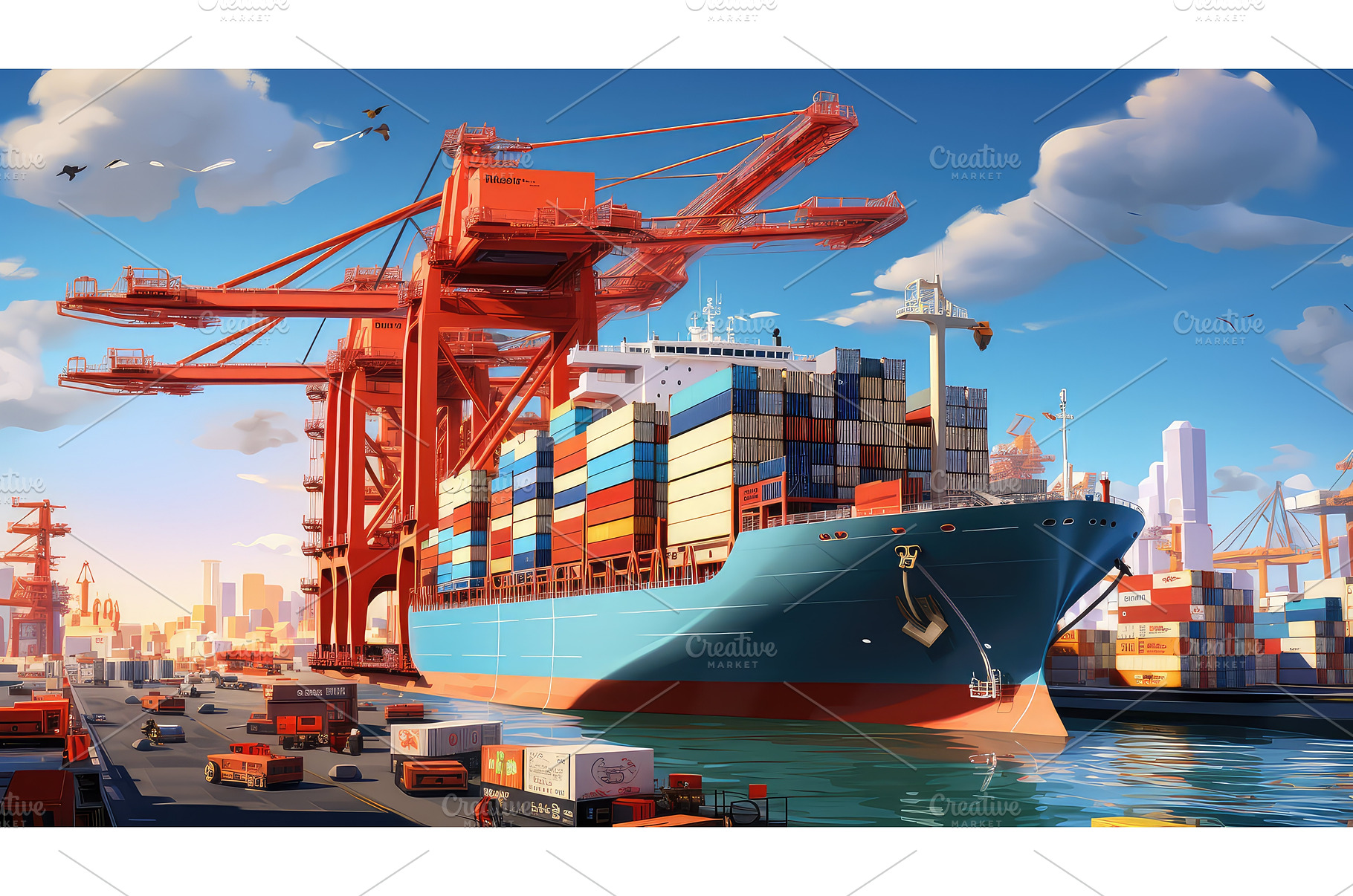 import merchandise ship cargo ai, a Background Photo by pikepicture