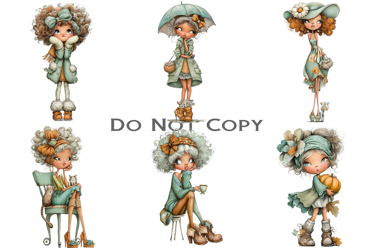 Whimsical Lady Clipart Bundle, an Illustration by Craft Nest (Photo 8 of 9)