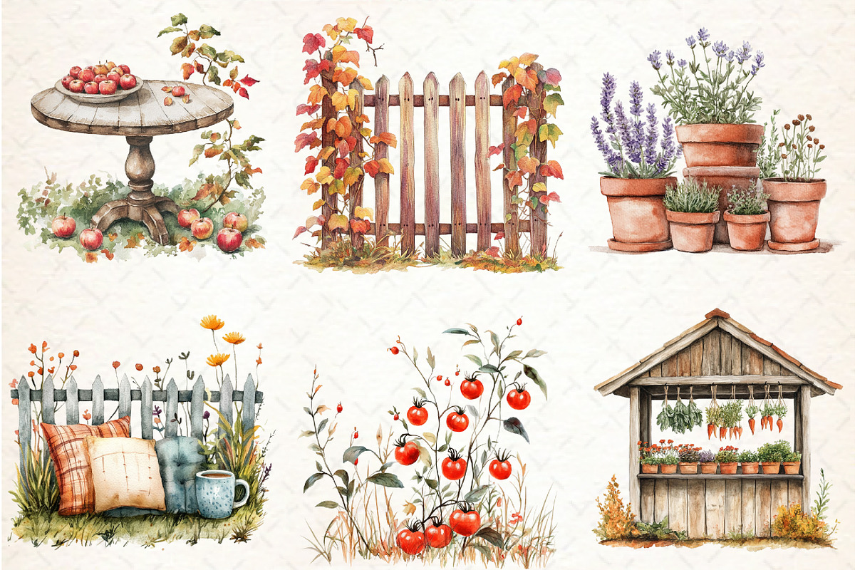 Autumn Day Garden Clipart, an Illustration by Libby Wishes (Photo 5 of 6)