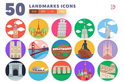 50 Landmarks Icons, an Outline Icon by Dighital (Thumbnail 1 of 10)