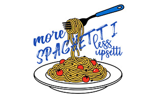 Funny Spaghetti Quote PNG, an Illustration by Canvas Craft