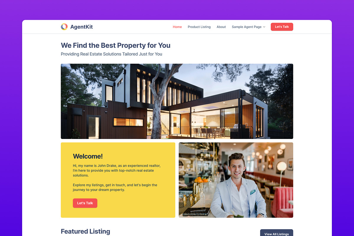 AgentKit — Agent Framer Template, a Landing Page Template by zadstudio (Photo 1 of 6)