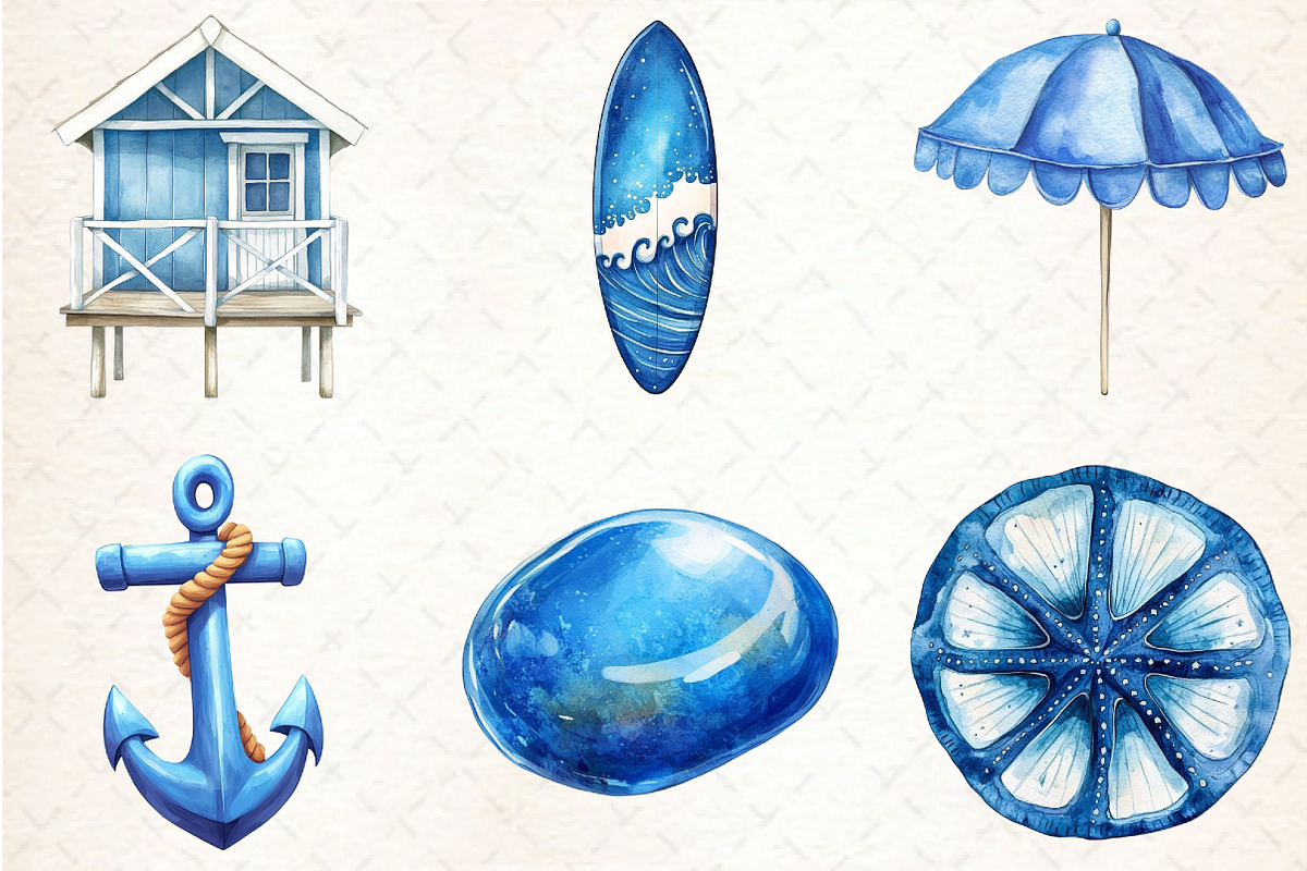 Blue Coastal Clipart, an Illustration by Rose Art (Photo 4 of 4)