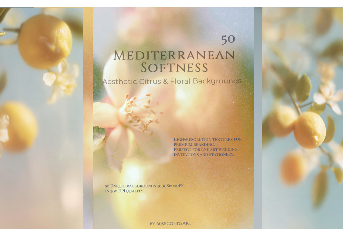 Mediterranean Blur lemon backgrounds, a Background Graphic by 60secondsArt (Photo 1 of 14)