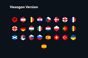 Euro 2024 - Football Icon Flags