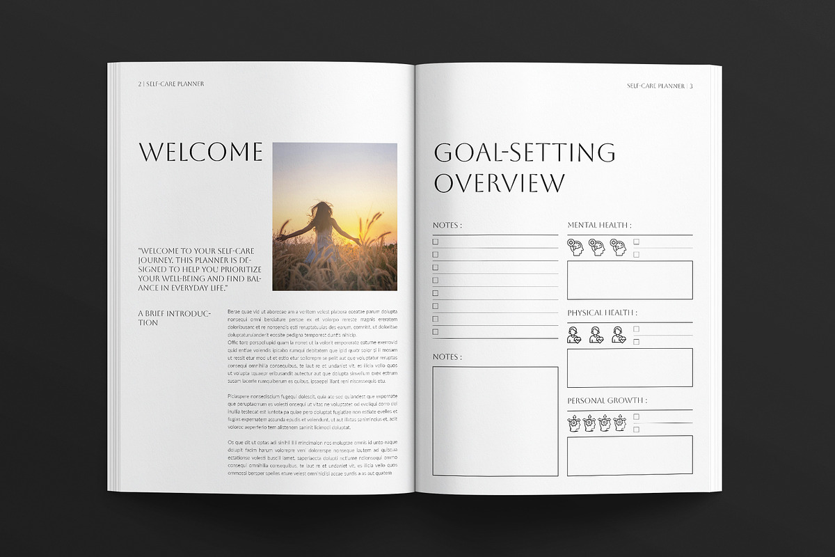 Self-Care Planner Template, a Brochure Template by E-Type (Photo 2 of 7)