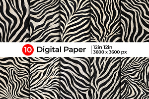 Realistic Black White Zebra Texture