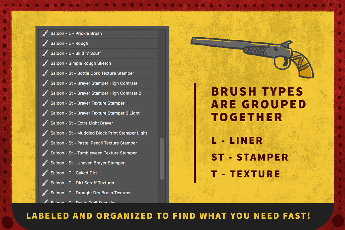 Saloon Photoshop Brush Collection, a Brush Add-On by Hues of Hodges (Photo 6 of 8)