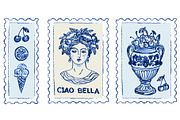 Hand drawn Amalfi coast postage, a Food Illustration by Zimages (Thumbnail 1 of 3)