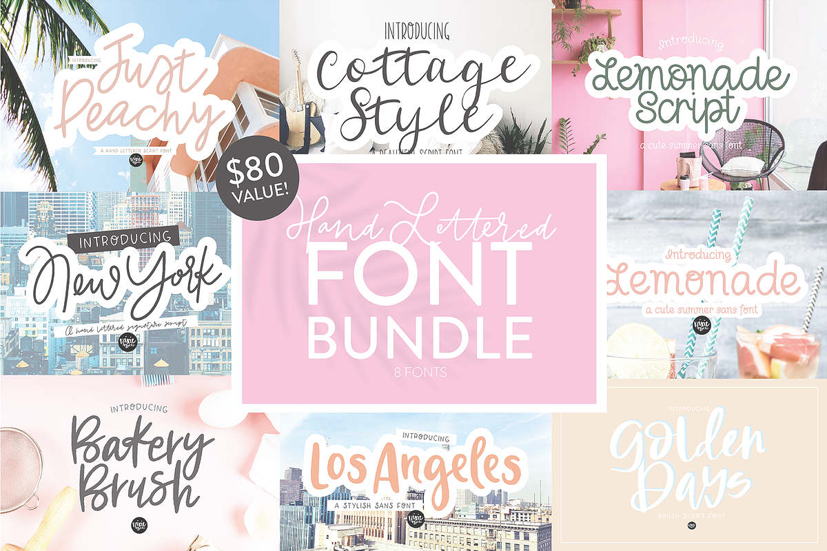 Hand Lettered Script Font Bundle