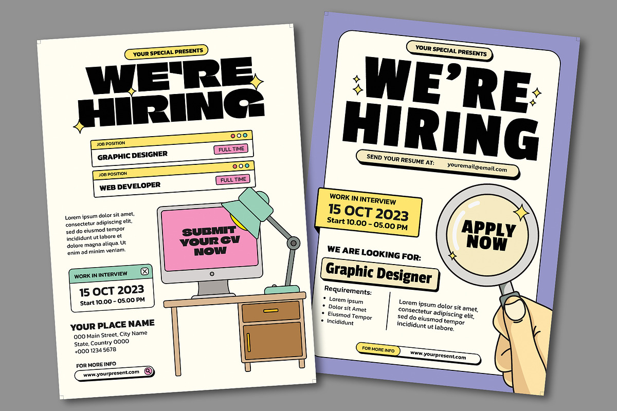 We're Hiring Flyer (16 Assets), a Flyer Template by Graptail (Photo 9 of 12)