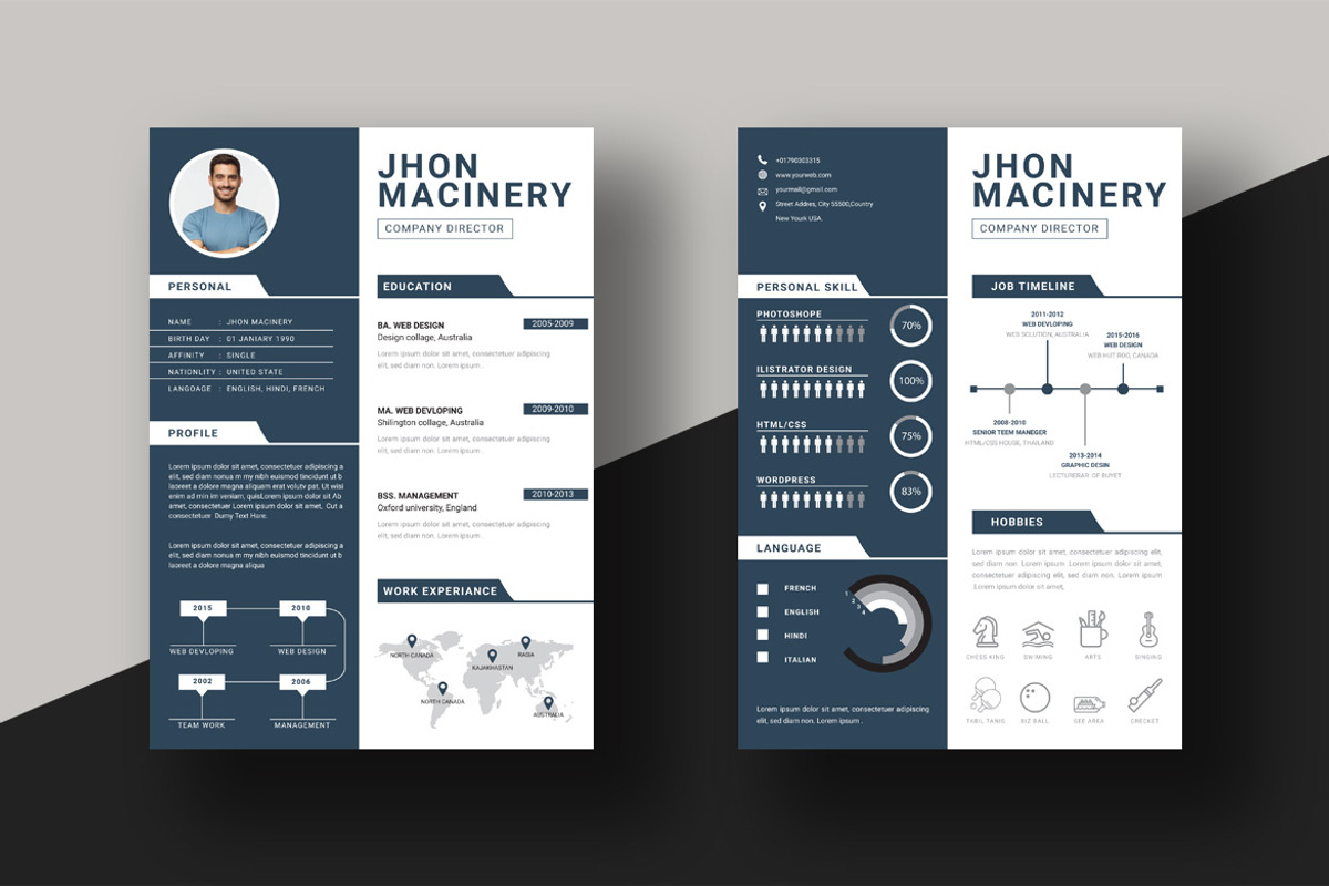 Modern Resume Design Template, a Resume Template by BrandlyTemplate (Photo 2 of 3)