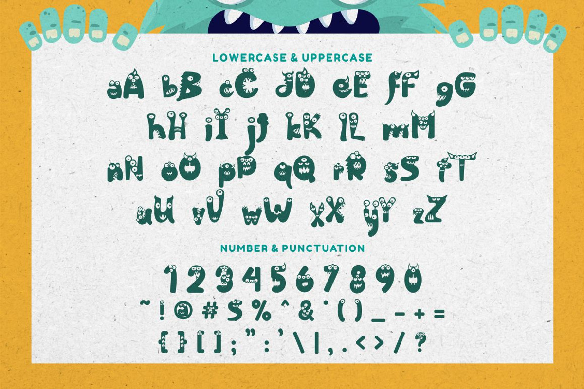 Friendly Monster - Character Font, a Font by PutraCetol Studio (Photo 11 of 11)