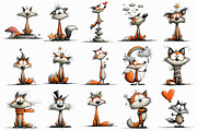 Whimsical Quirky Fox Clipart, an Illustration by Libby Wishes (Thumbnail 6 of 6)