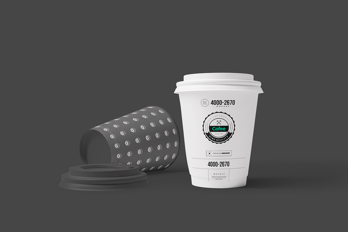 Coffe Paper Cups Mock-up 3, a Cups & Container Mockup by Nevada63 (Photo 2 of 4)